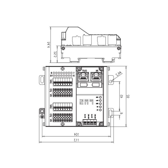 EtherCAT protocol, 16DI/DO adaptive configuration, PNP, end子式、RJ45 network port、IP20远程模块、009E14